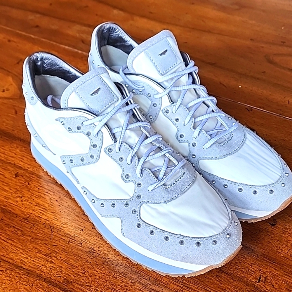 Alberto Guardiani Sport Italian Leather Sneakersrr Women’s 6.5 EU 37 White Gray